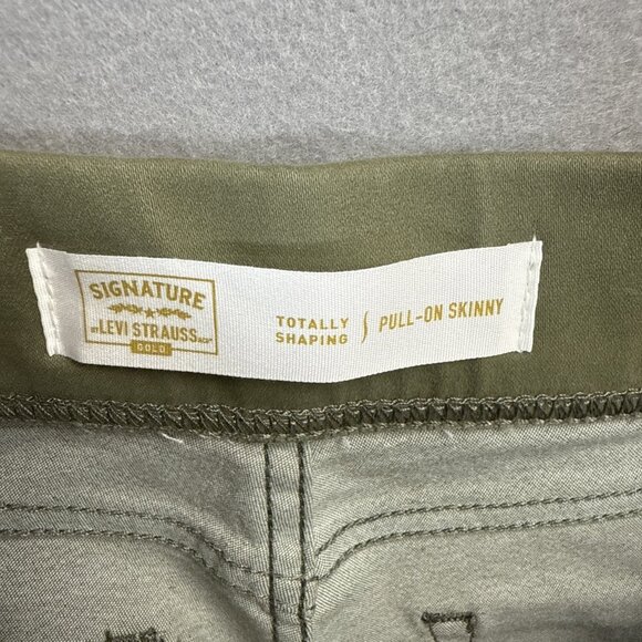 Levi Strauss Signature Green Pull On Skinny Jeans Womens Size 6L W28 L32 NWT - Picture 10 of 13